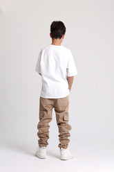 Cargo Gabardine Beige Pants